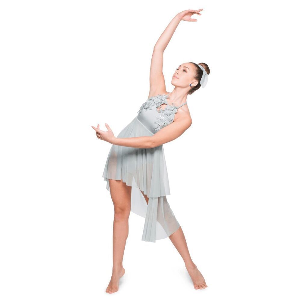 A Wish Come True Womens Sz Sm Concrete Angel Mesh Floral Lyrical Dance Costume